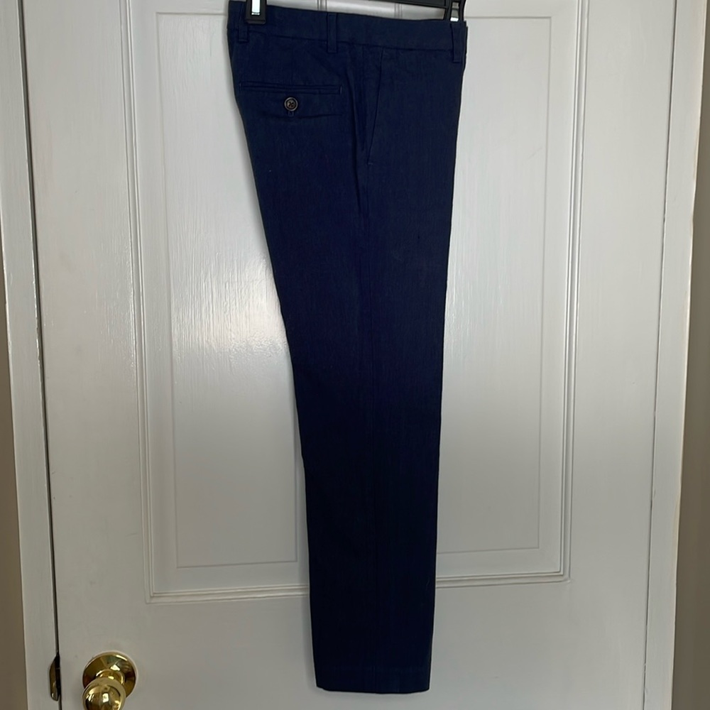Crew cuts dress pants, size 8, slim fit, navy blue, cotton/ linen